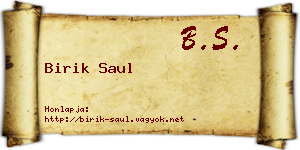 Birik Saul névjegykártya
